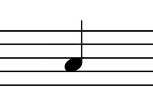 Shows a crotchet (quarter note) on the staff.